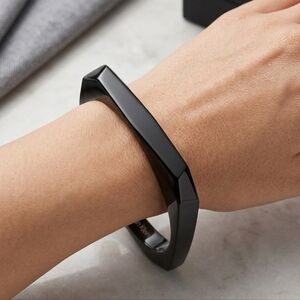 Calvin Klein Jewelry Genuine Black Agate Midernist Geometric Bangle  New In Box